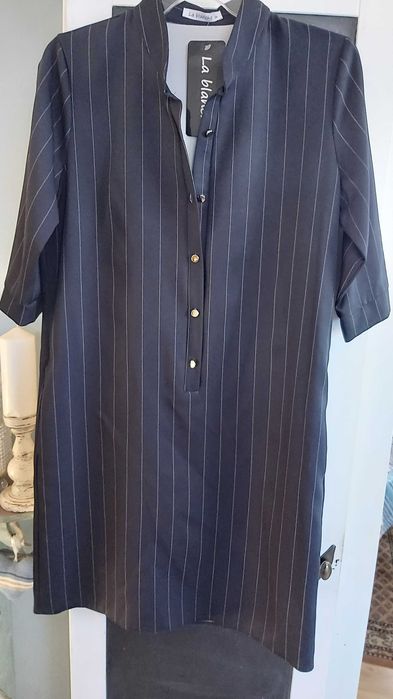 Sukienka tunika paski guziki