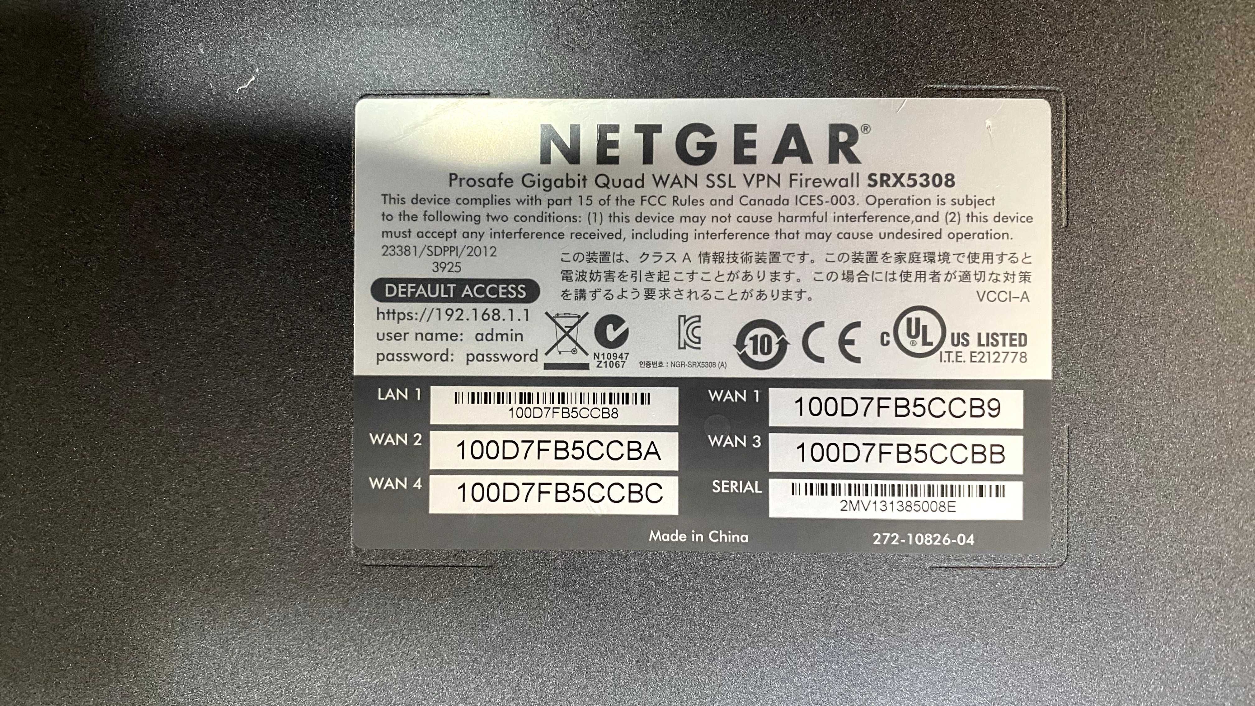Router Netgear Prosafe SRX5308