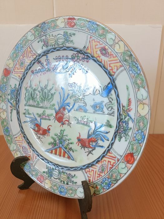 Porcelana chinesa galos vermelhos