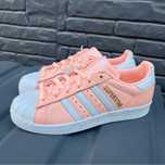 Оригінал Адідас Суперстар кросівки.Adidas Superstar рожеві, персикові
