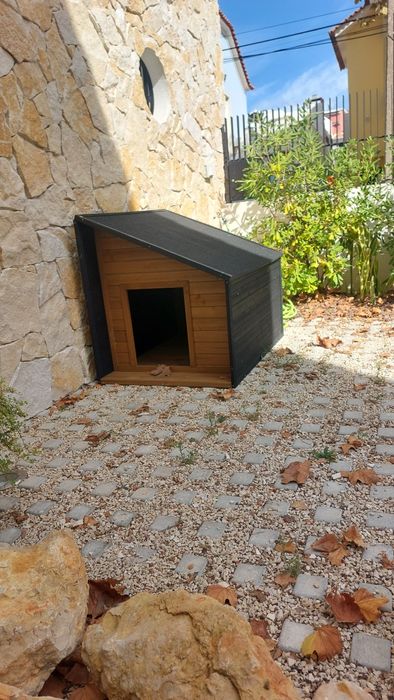 Casa de cão em pinho nórdico tratado (XL]