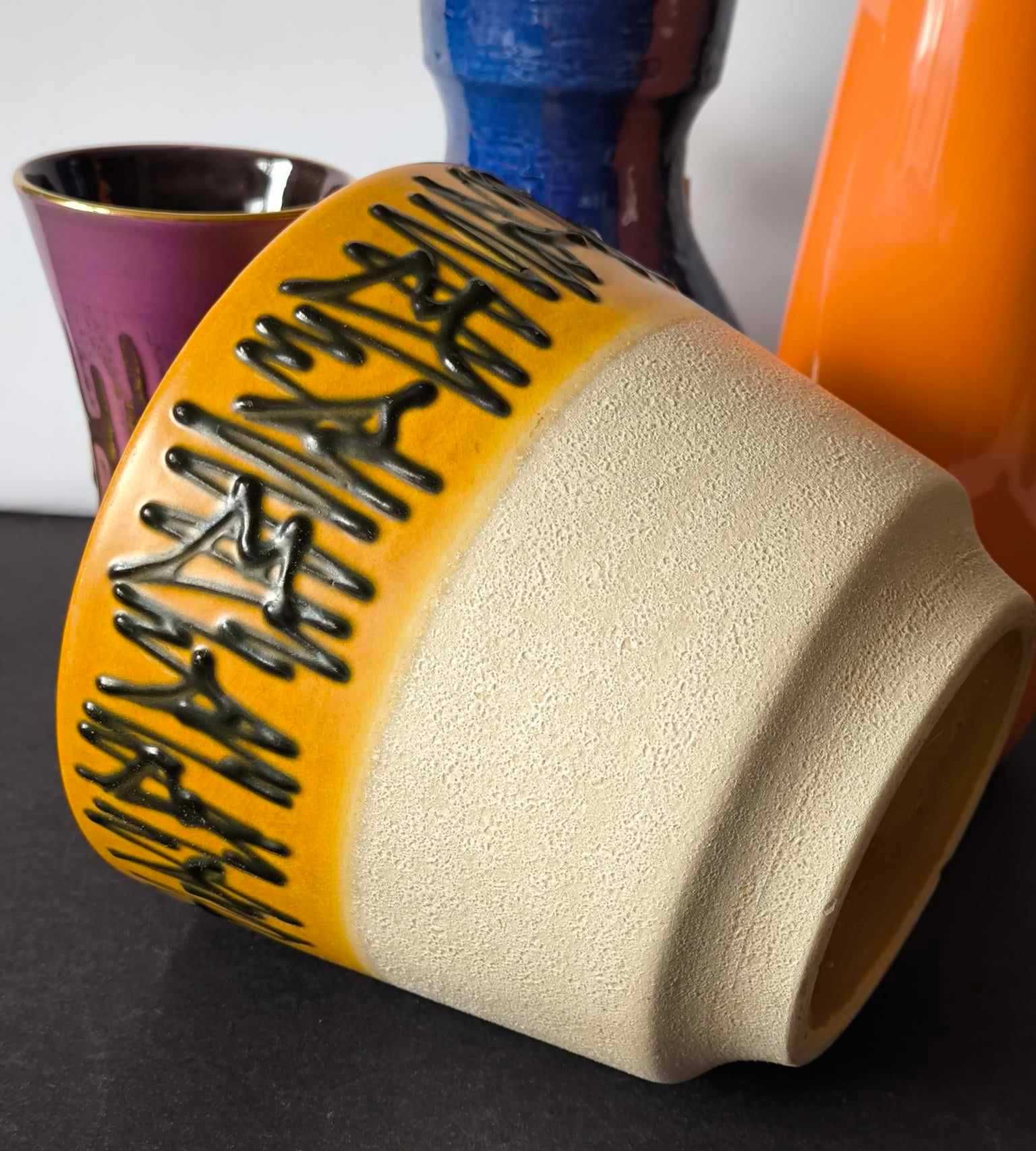 Stara niemiecka osłonka ceramiczna doniczki, Design WGP Vintage