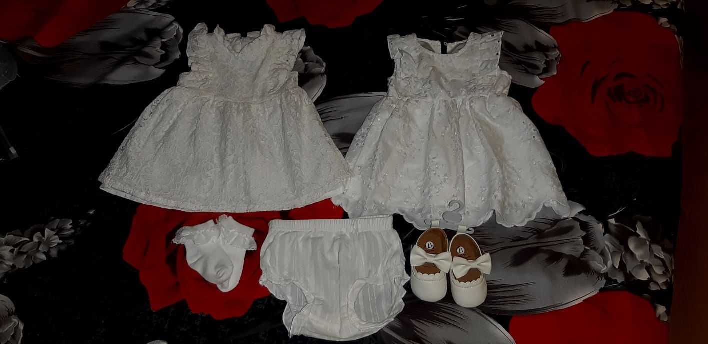 sukienka do chrztu x2 roz 74, chrzest, buty, komplet zestaw