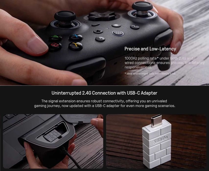 Геймпад 8BitDo Ultimate 2 для Windows/Android ігровий контролер TMR