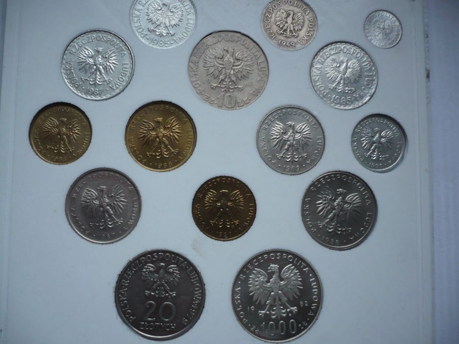 Kolekcja monet PRL, 1000 zł z papieżem, 10 zł z Kopernikiem i inne