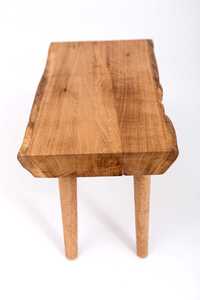 Stołek taboret drewniany drewno dębowy gruba dębowa decha Slow Design