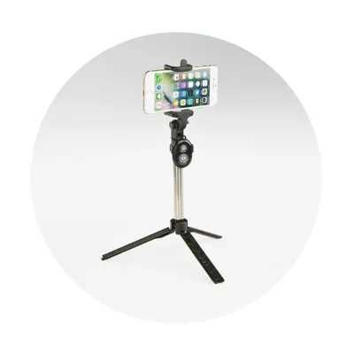Zestaw / uchwyt selfie z pilotem na bluetooth tripod czarny