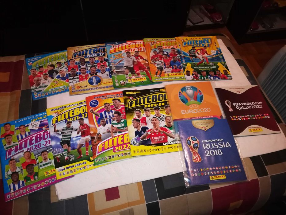 cadernetas de cromos (liga nos, bwin, betclic, europeu, mundial)