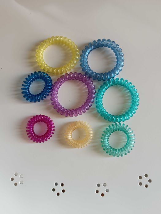Gumki do włosów 8szt sprężynki spiralki silikonowe