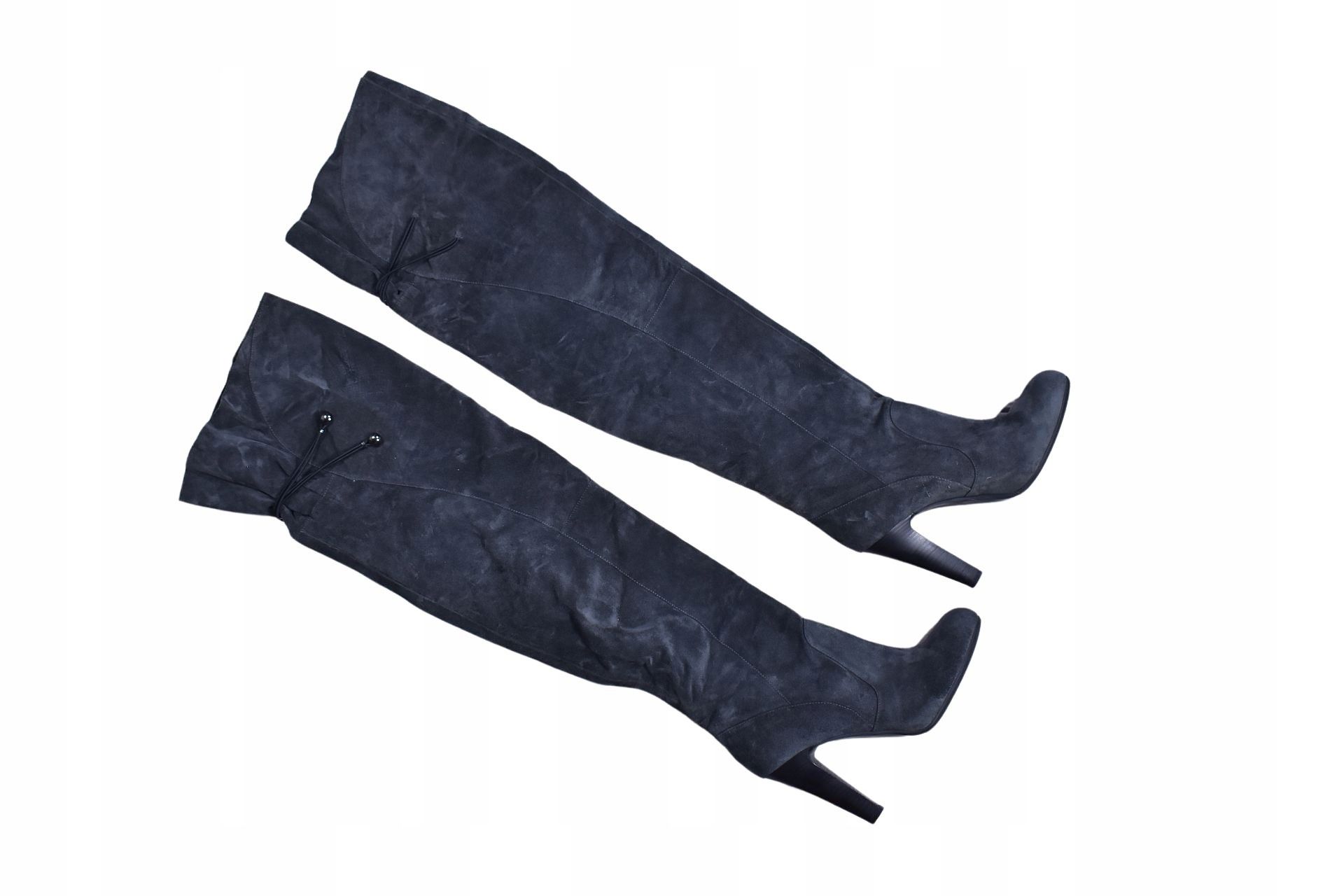 Janet Janet Skórzane Buty Kozaki Na Obcasie 38 1/2