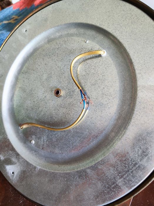 Aplique tecto vidro opalino e latão