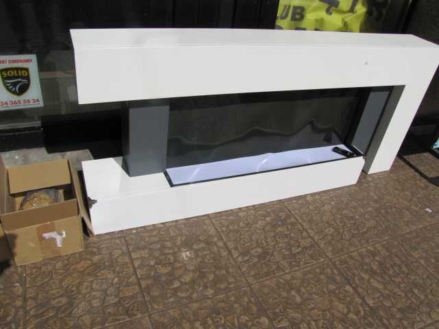 Kominek elektryczny wiszący biały LED płyta MDF pilot Klarstein Studio