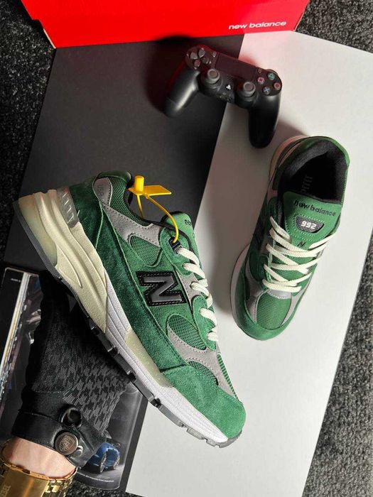Чоловічі кросівки New Balance 992 Green White Grey текстиль зелені