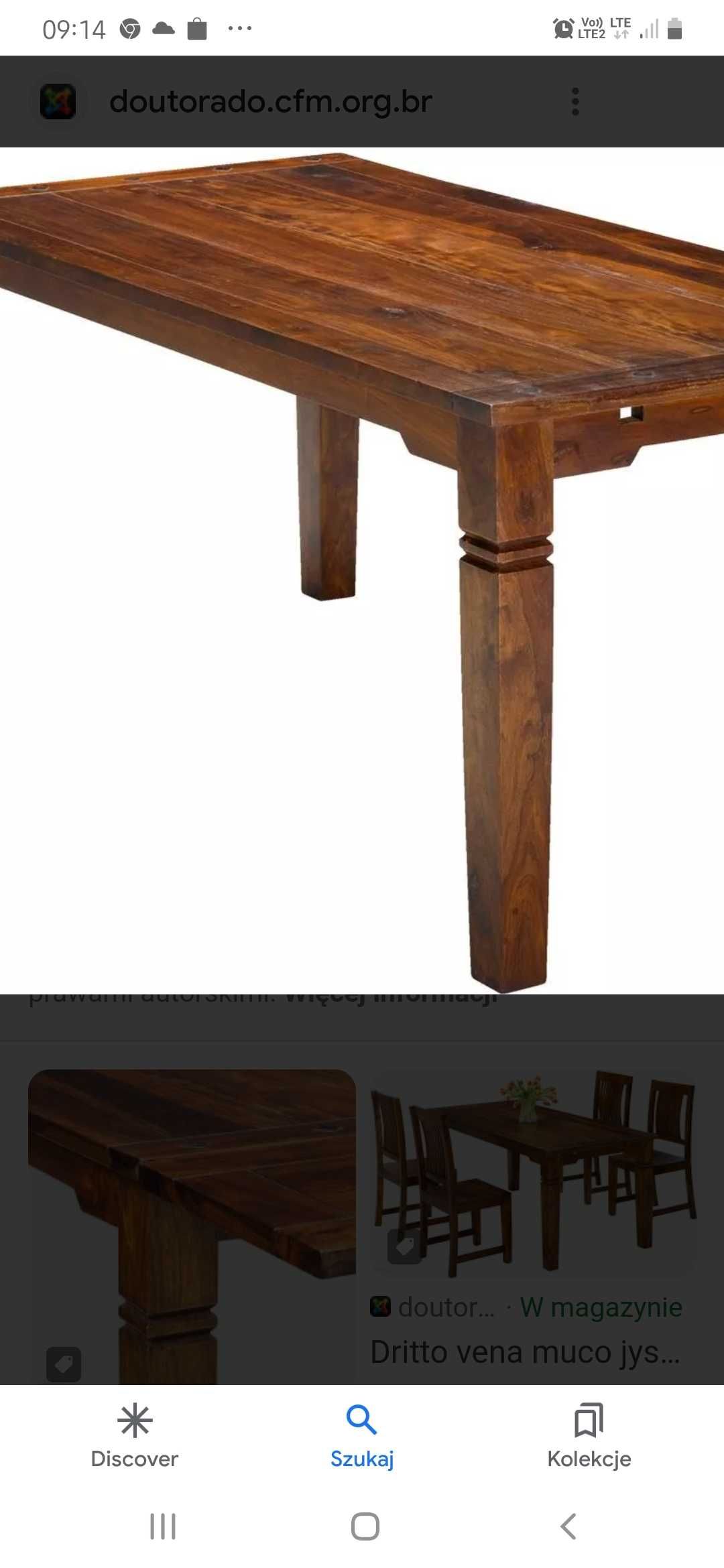 Stól drewno lite +6 krzeseł