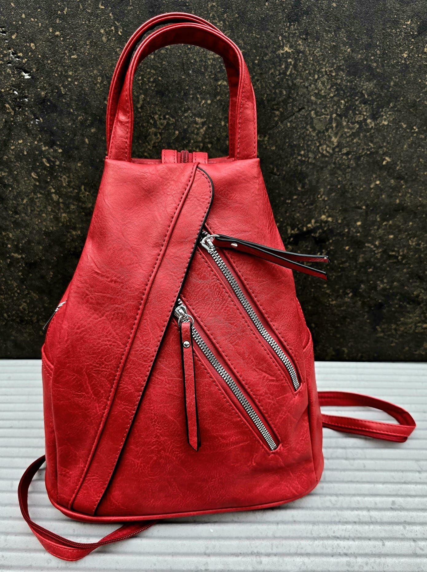 Nowy modny plecak - torba jedno ramię damski czerwony