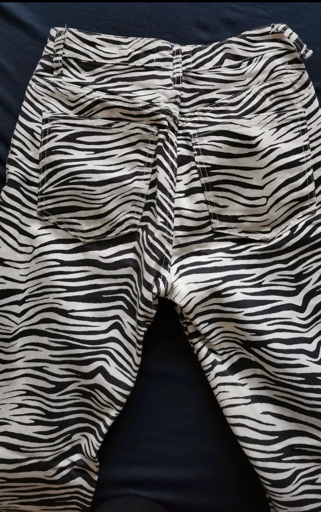 Spodnie ZARA zebra rozszerzane 34