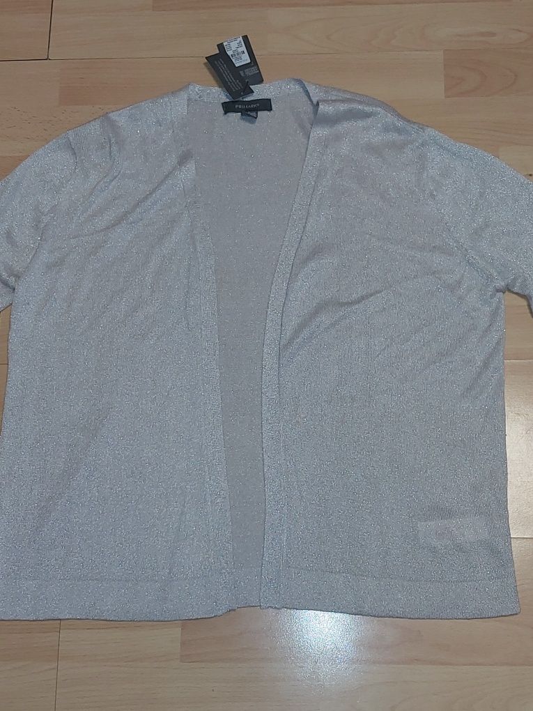 Nowa elegancka narzutka srebrna 42 44 46  bolerko  sweterek zakiet
