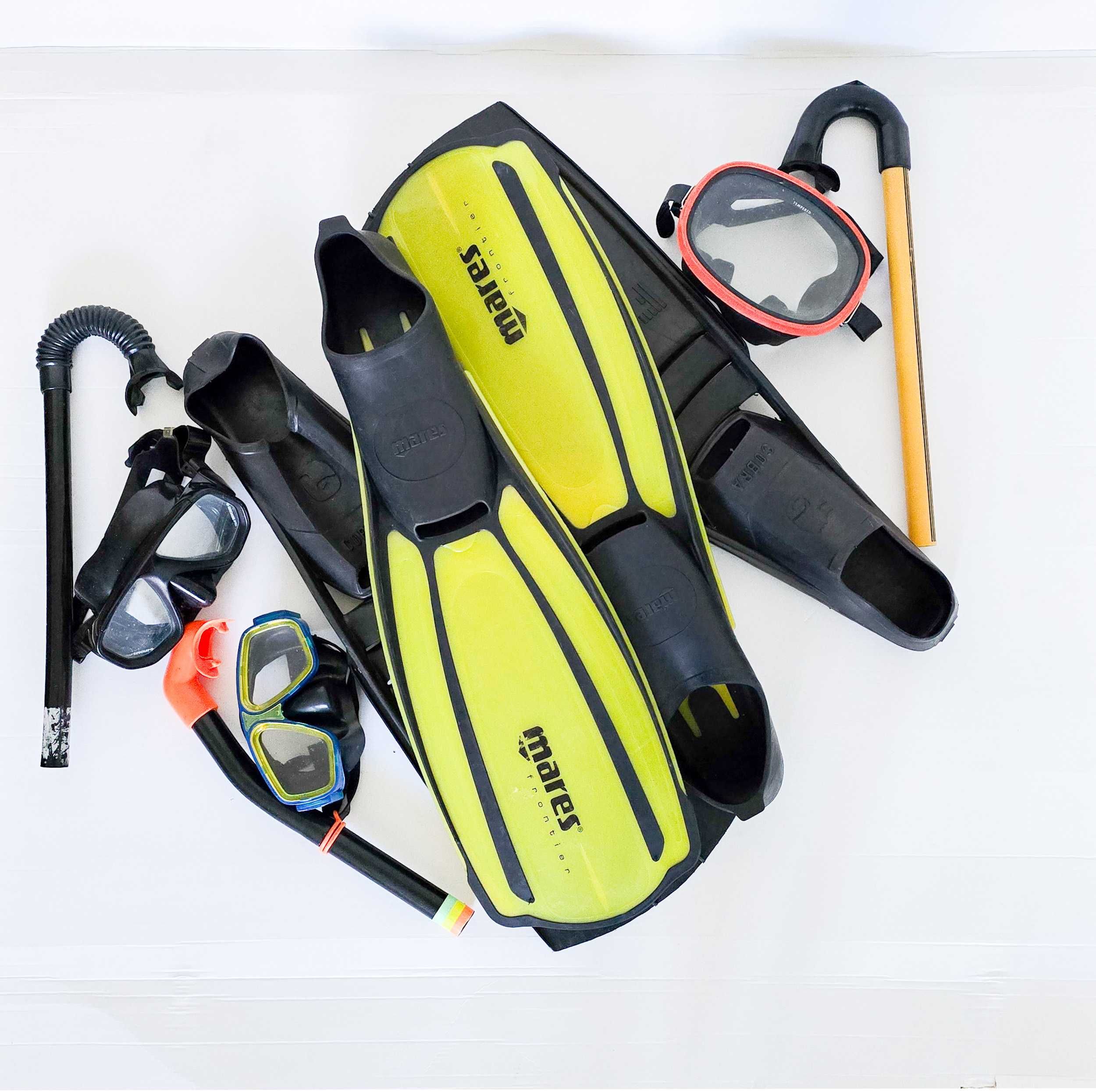 Barbatanas de mergulho 42-44 + óculos + Respiradores