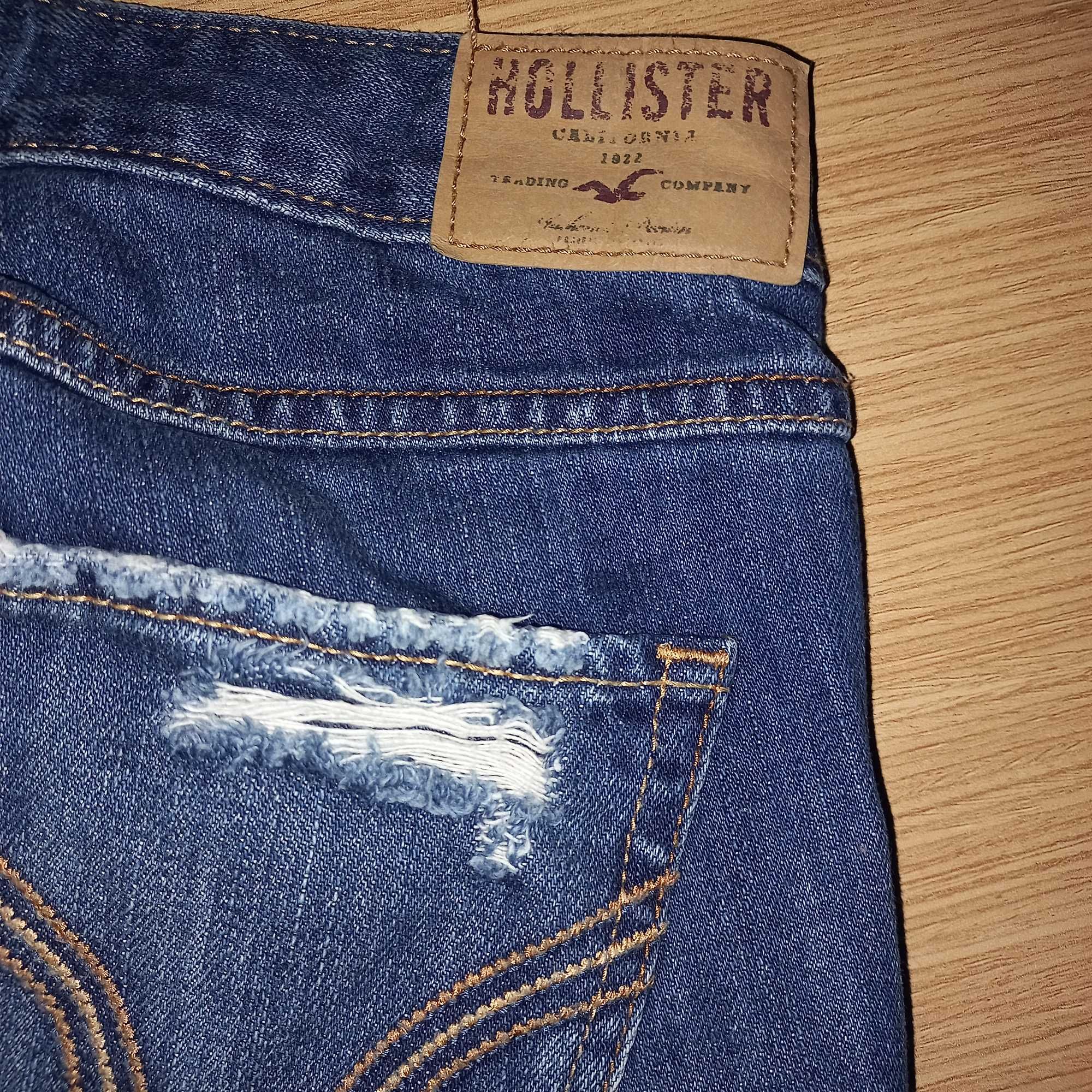 Стильні джинси Hollister p. XS- S сині рвані