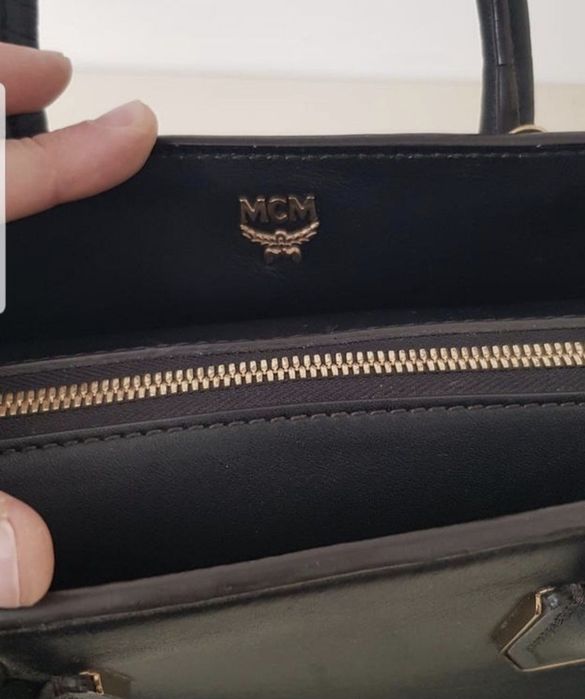 Винтажная кожаная сумка MCM Оригинал сумка тоут трапеция номерная