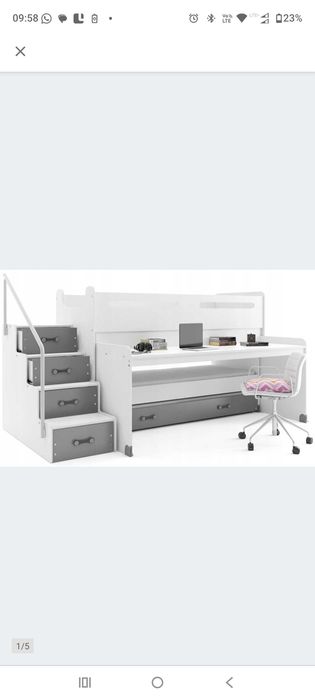 Łóżko piętrowe MAX 1 200x80 dla dzieci z BIURKIEM