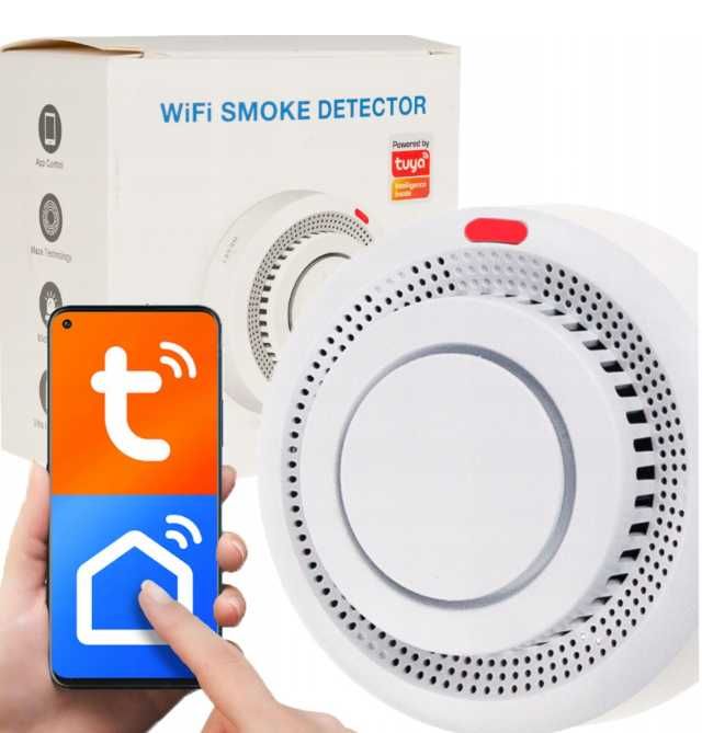 Czujnik dymu WiFi bezprzewodowy z alarmem Tuya Smart czujka Tuya