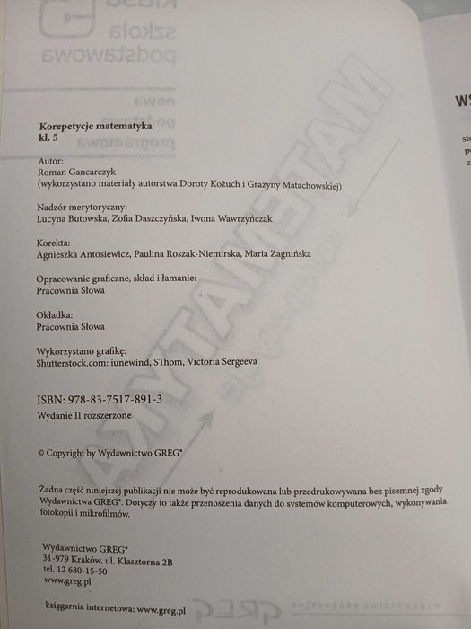 Matematyka 5 Korepetycje (wyd. Greg)