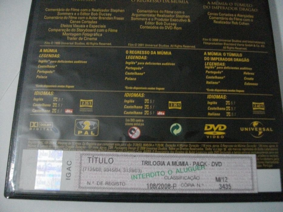 Trilogia: A Múmia em 3 DVD