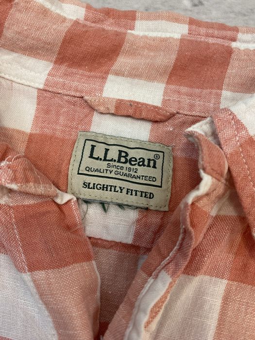 L.L. Bean męska lniana koszula w kratę rozmiar XL~