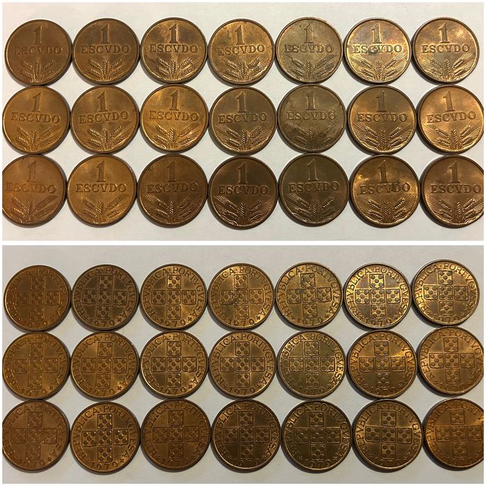 Lote 21 moedas 1 escudo 1979