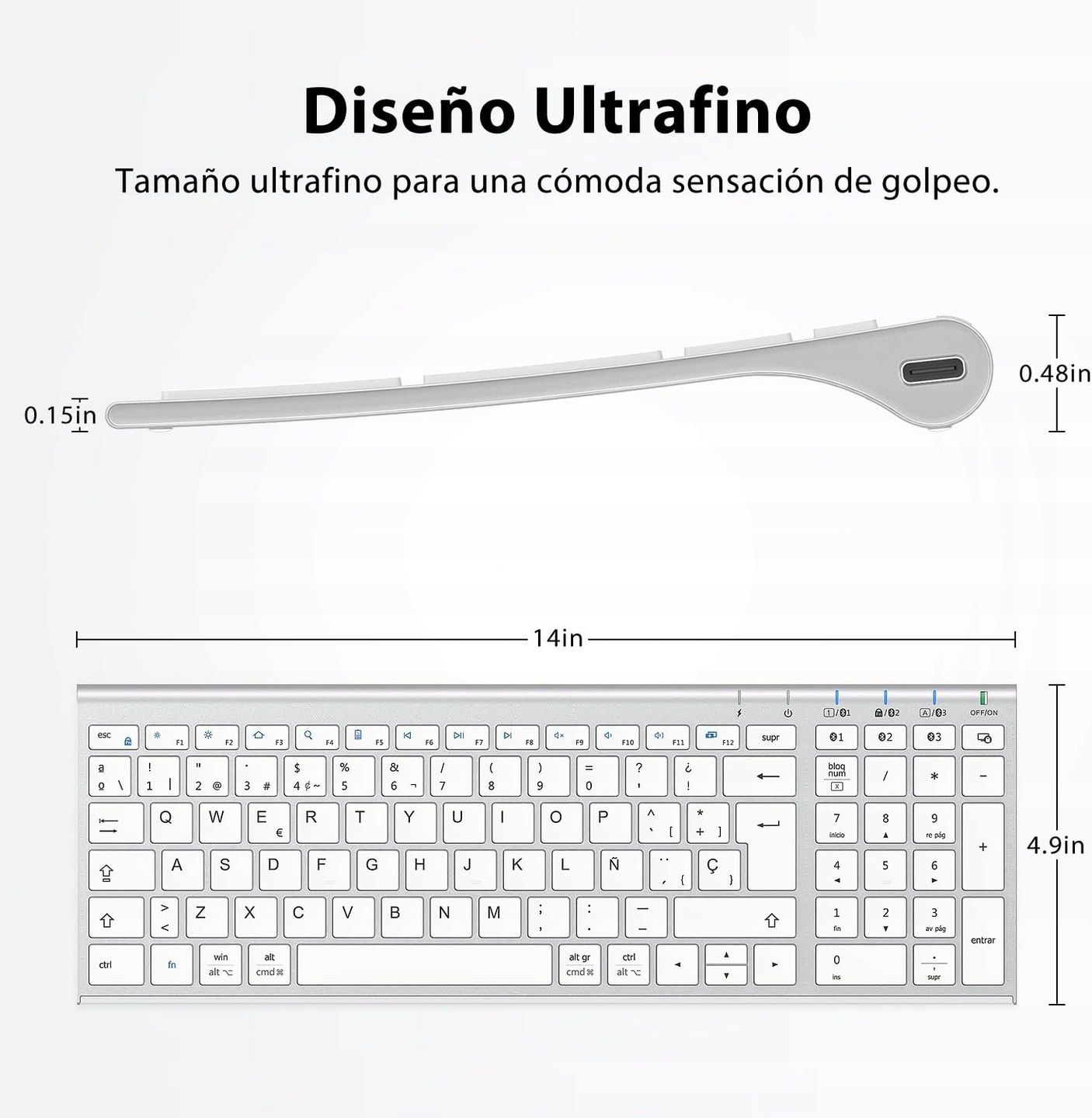 Klawiatura iClever IC-BK10 bezprzewodowa klawiatura bluetooth QWERTY