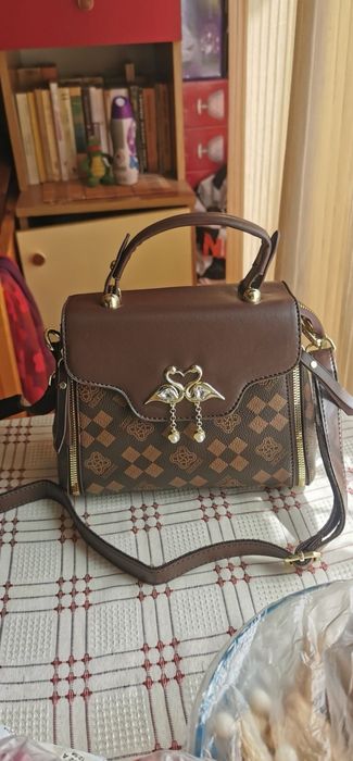 Torebka geometryczna kuferek z flamingami damska nowa