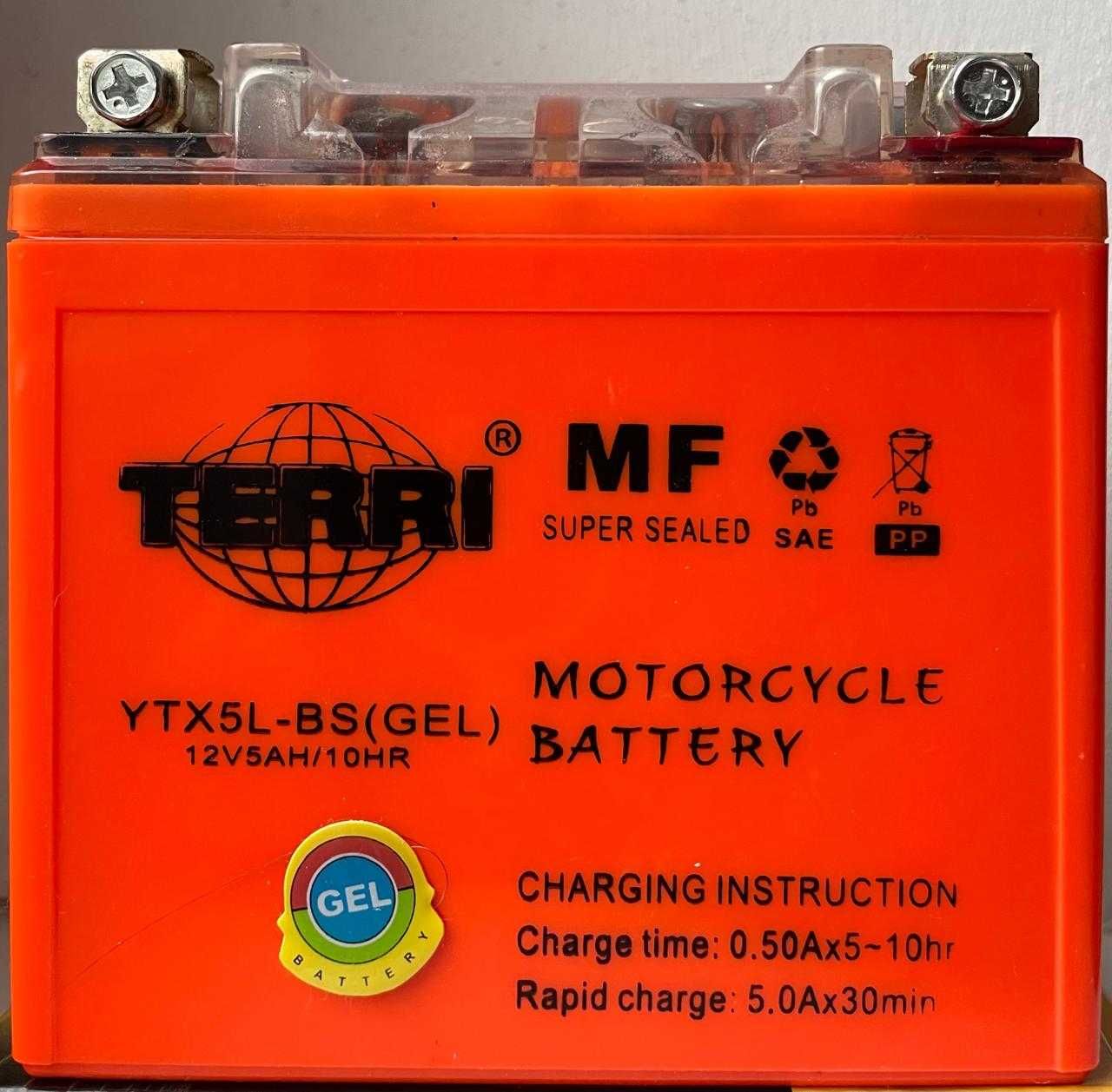 Мото аккумулятор Terri MF super sealed YTX5L-BS/10HR GEL (12V 5Ah 55A)