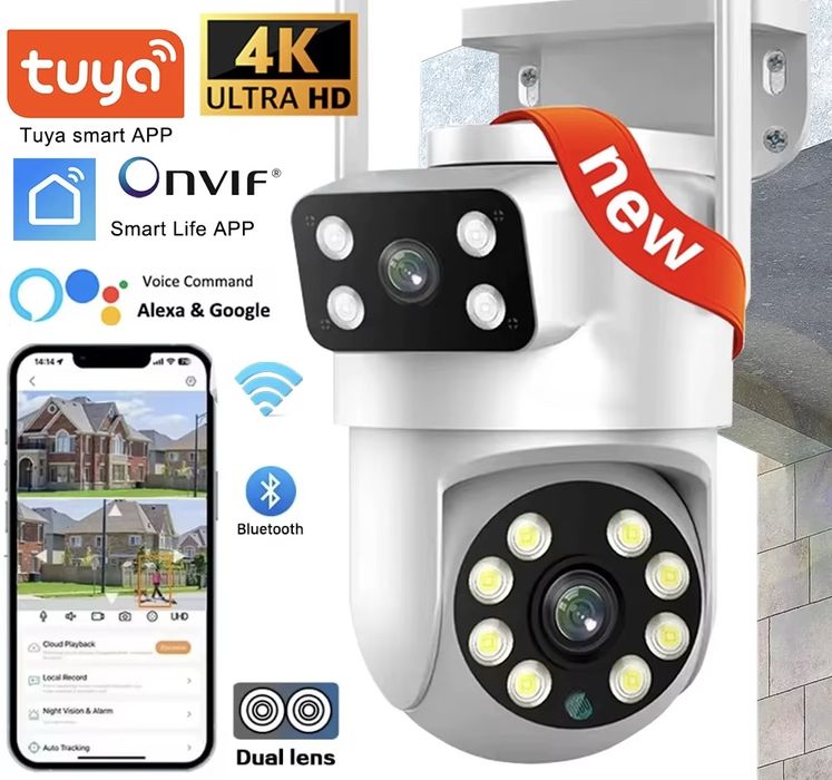 4K 8MP Tuya PTZ WIFI Камера Full HD Ai