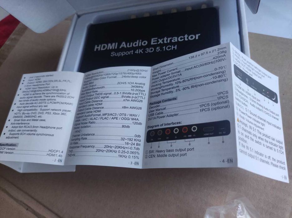hdmi аудио экстрактор декодер audio extractor 5.1 ЦАП DAC ARC