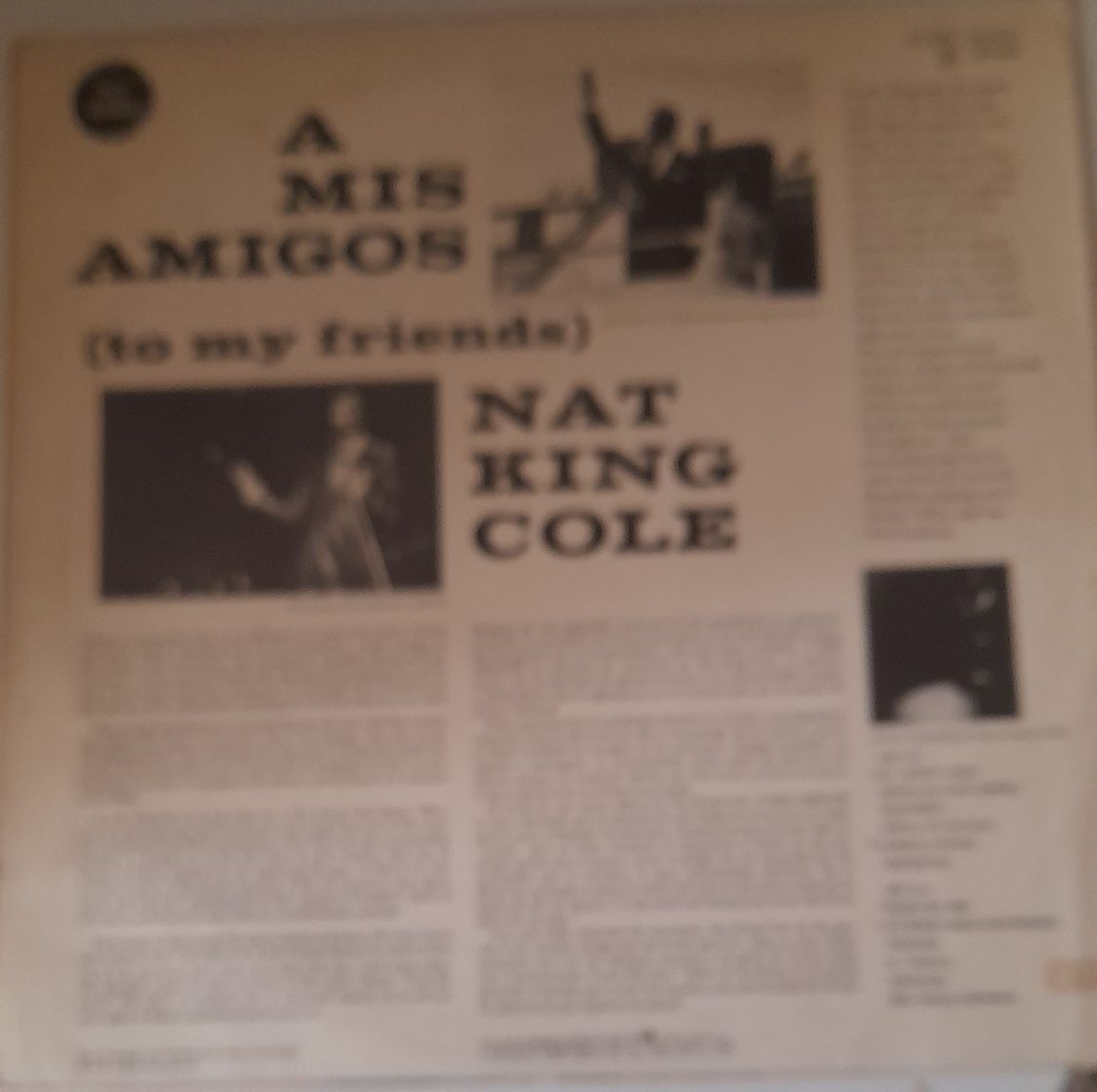 Lp Net King Cole - A mis amigos - 1974