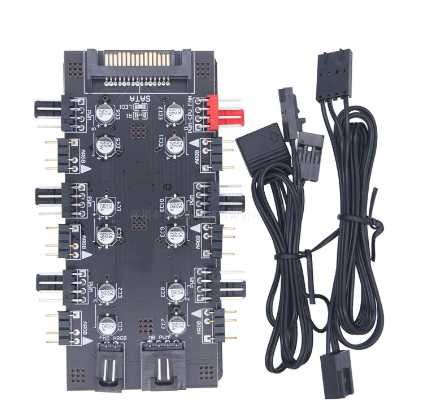 Фан хаб кулеров с подсветкой 6 x ARGB 5V/3 pin + 6 x Fan 4 pin PWM HUB