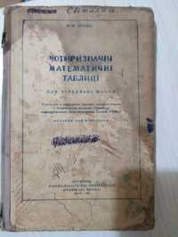 В И.Брадіс "Чотиризначні математичні таблиці" 1962 рік випуску.