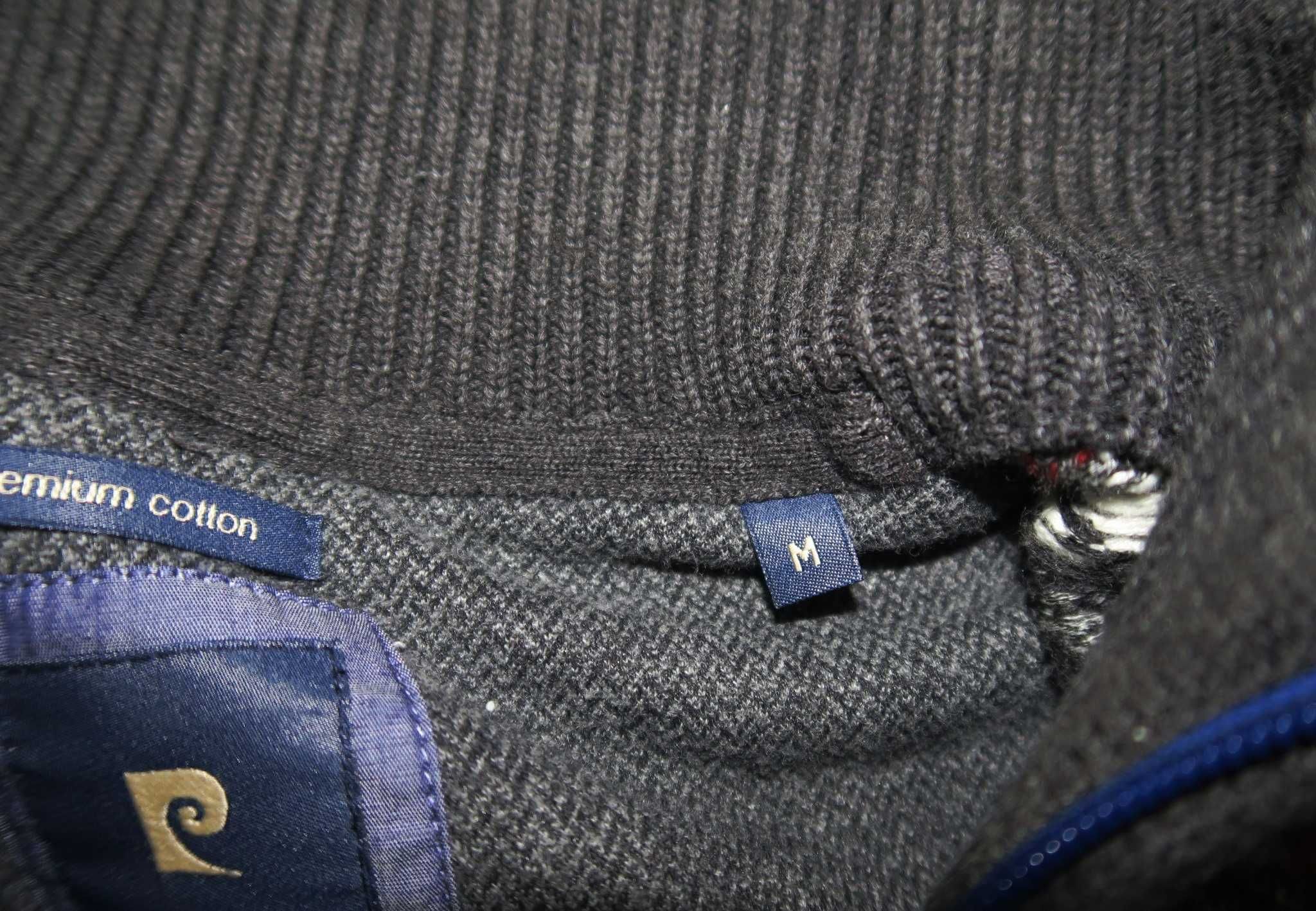 Sweter Pierre cardin wzorzysty ciepły halfzip M/L