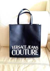 Świetna torebka Versace Couture Jeans czarna A4