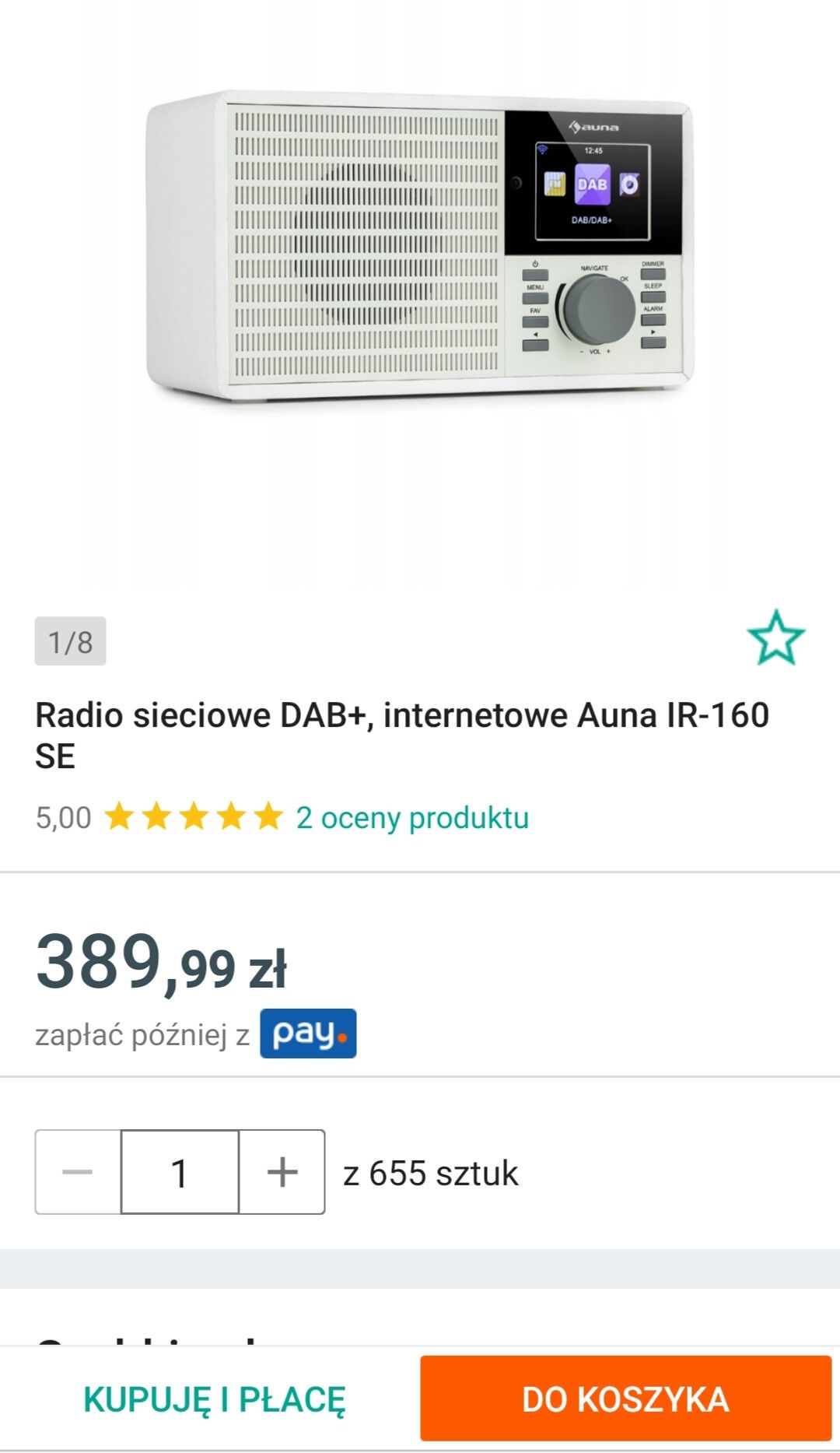 Radio internetowe nowe Niemcy Auna AUX pilot USB do kuchni