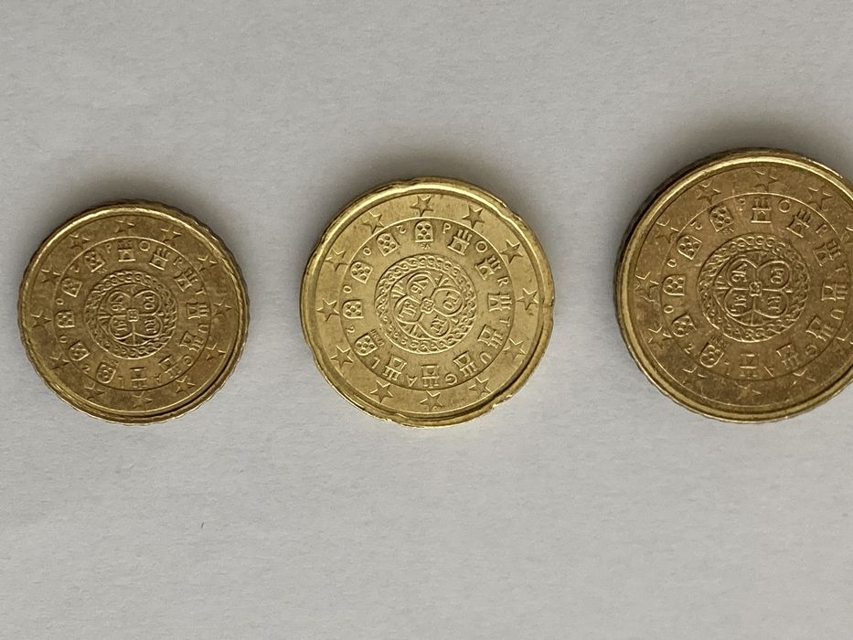 Moedas Set Portugal 2002 - primeiras moedas emitidas em euros