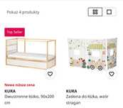 Sprzedam łóżko KURA plus zasłony Ikea
