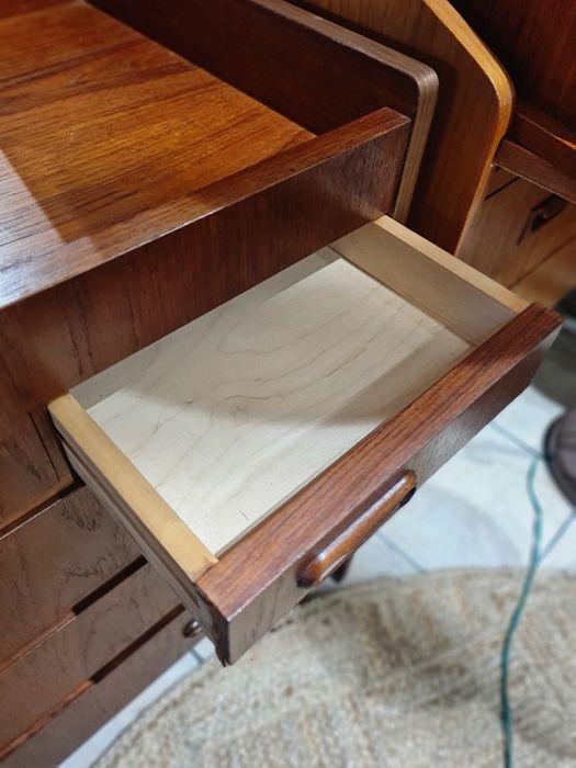 Toaletka tekowa ,komoda z szufladami,duński design,Dania lata 60,mid-c