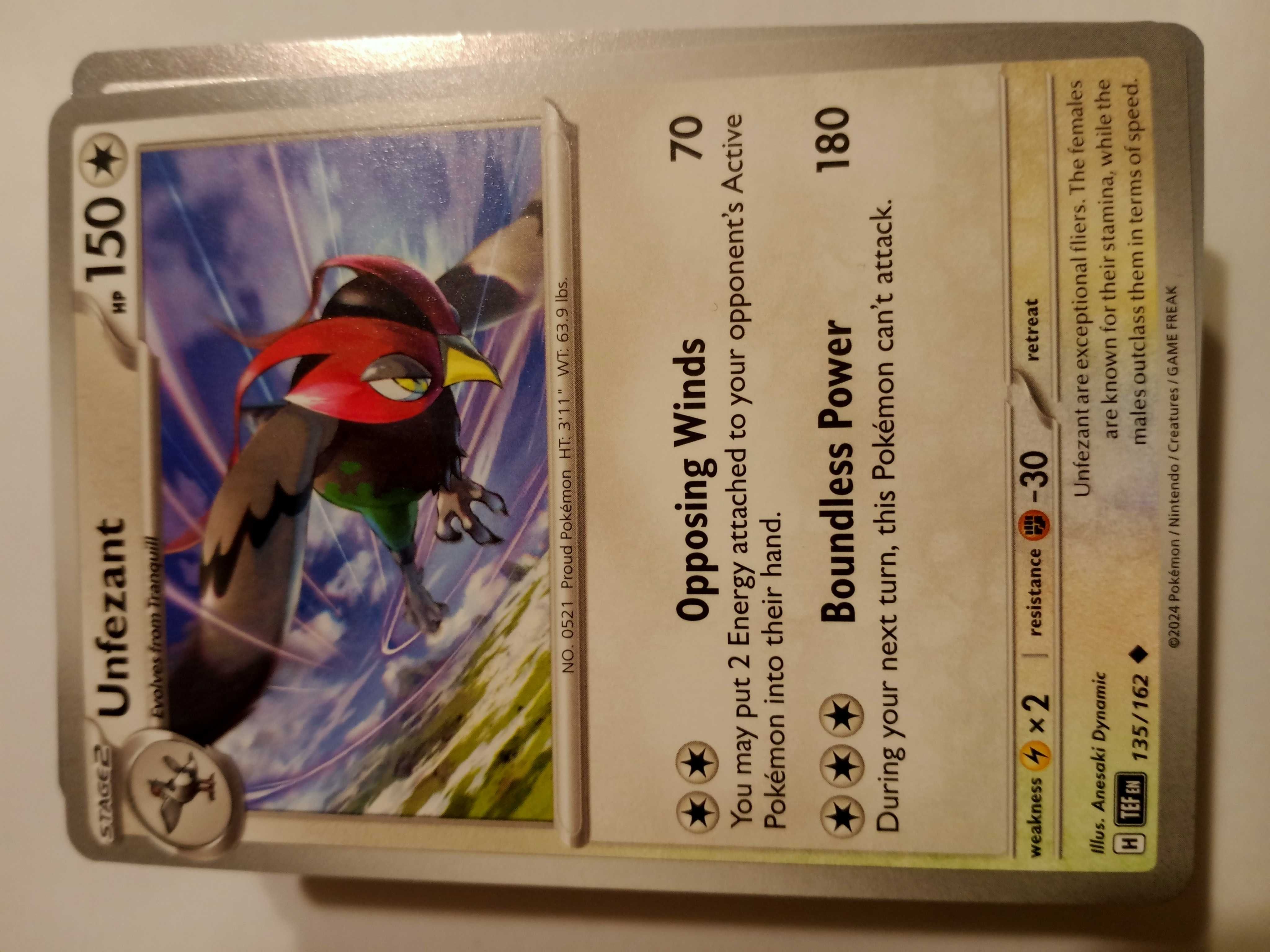 Karta Pokemon Scarlet and Violet Temporal Forces 135/162 Unfezant