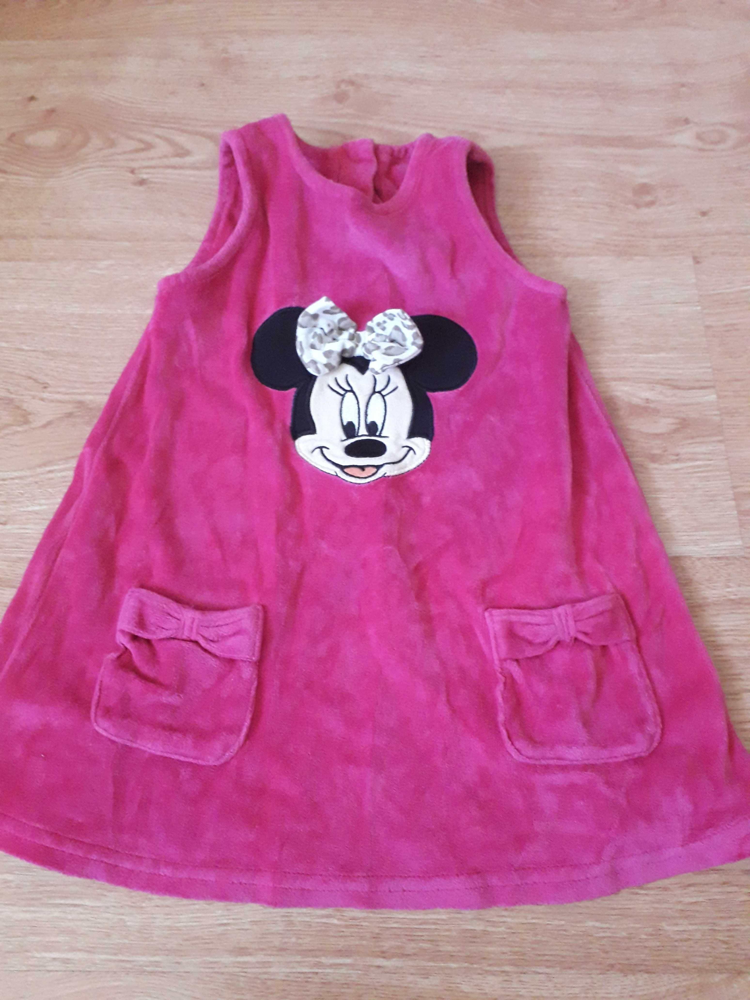 sukienka welurowa Disney Myszka Minnie 80