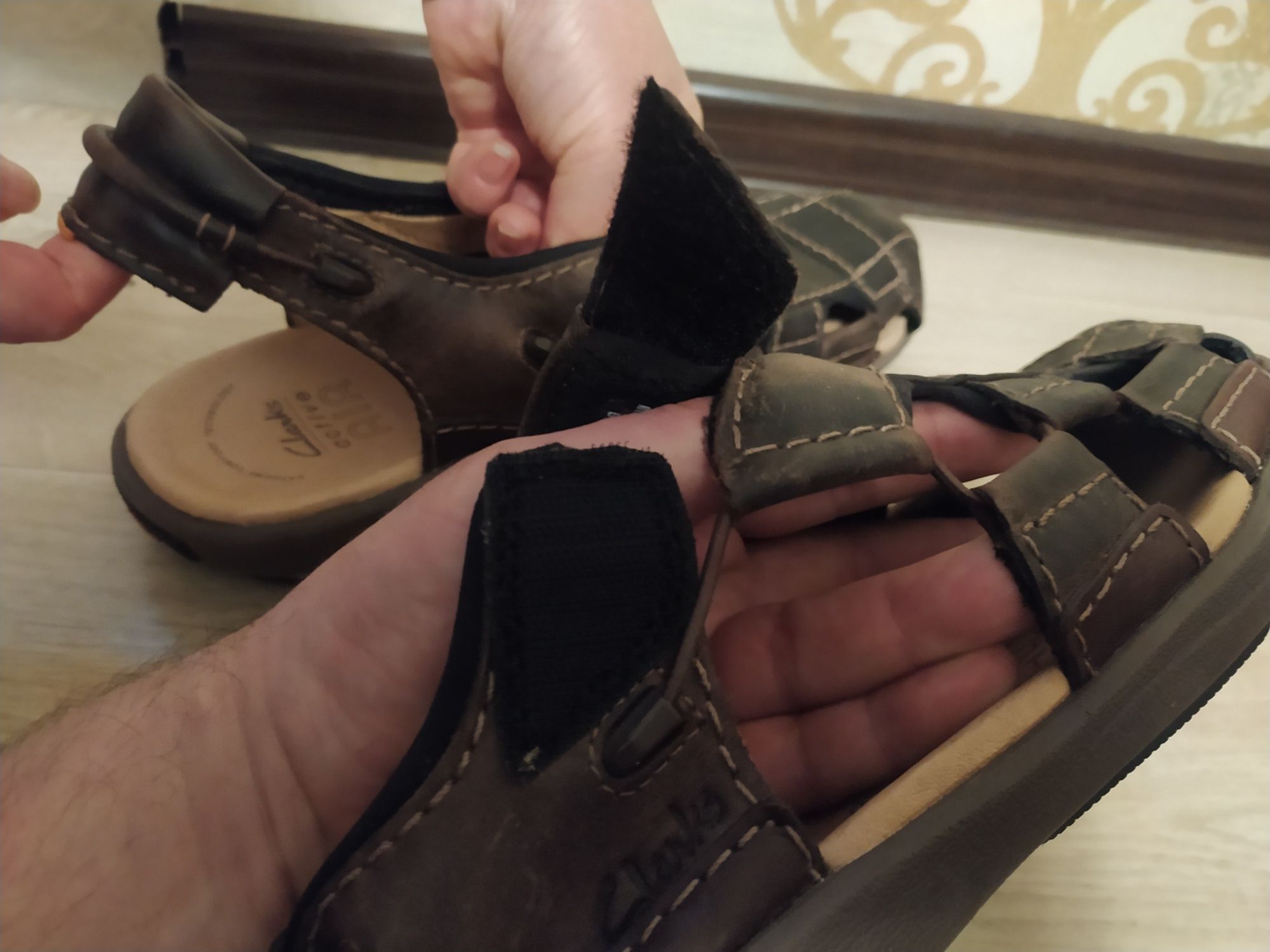 Новые кожаные босоножки сандали Clarks Ecco 43 43,5 44 UK9,5 29 см