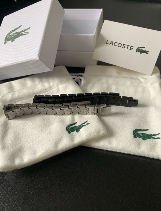 Браслет Lacoste/Браслет лакоста/Браслет на руку/Чорний| Сірий|