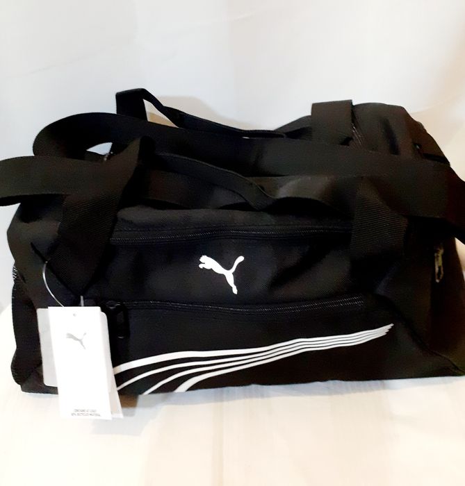 Puma czarna torba z regulowanym paskiem sportowa fit trening podrozna