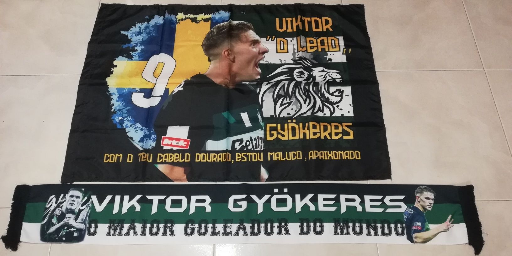 Bandeira e cachecol do Sporting